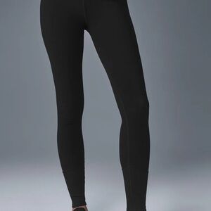 All Yoga High-Waist Alosoft Lounge Legging - Black Ribbed